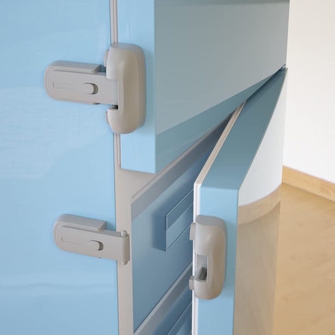 SAFELON 2 Pcs Child Proof Baby Safety Fridge Lock, Protect Refrigerators with Damaged Sealing Strips (Grey)