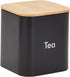 Juvale Coffee Tea Sugar Container Set - Black Iron Square, 3 Pack, 48 oz Each - Kitchen Canisters with Tight Seal Lids