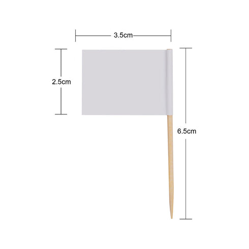 200 Pack Blank Toothpick Flags Food Cheese Labels for Charcuterie Board, Cupcake, Party Decoration (White)