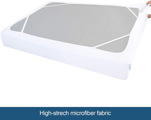 Queen Size Box Spring Cover with Smooth Elastic Woven Material, Dustproof, Washable, White, Wrinkle & Fading Resistant