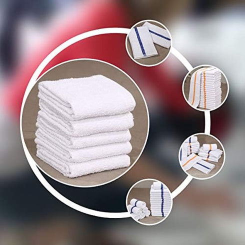 36 28oz (3 Dozen) (36, GOLD TEXTILES PC New Cotton Blend White Restaurant Bar Mops Kitchen Towels White)
