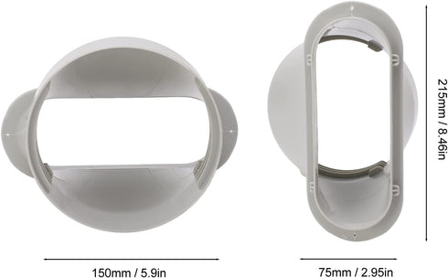 Air Conditioner Exhaust Hose Adapter, Portable Air Conditioning Window Sealing Plate Vent Tube Connector Fit 5.9in diameter exhaust pipes