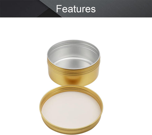 Othmro Round Aluminum Cans, 150ml/5 oz Tin Can with Screw Top Metal Lid for Crafts & Cosmetic Storage