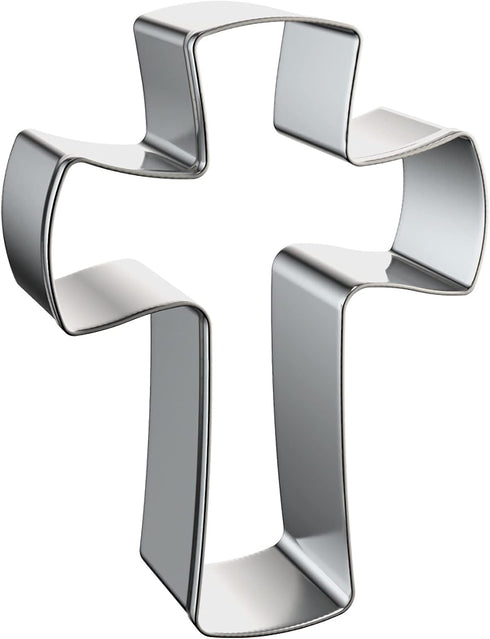 Cross Cookie Cutter Shapes Set, Azflyife 5 Piece Stainless Steel Metal Biscuit Mold for Easter Halloween Christmas