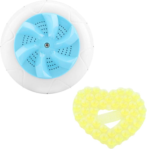 Portable Mini Washing Machine - 5.1in USB Ultrasonic Powered Turbo Washer with Suction Cups for Sink