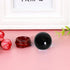 JIC Gem Small Black Obsidian Sphere Ball with Wooden Stand for Fengshui Healing Crystal Decoration (2.2", 55mm)