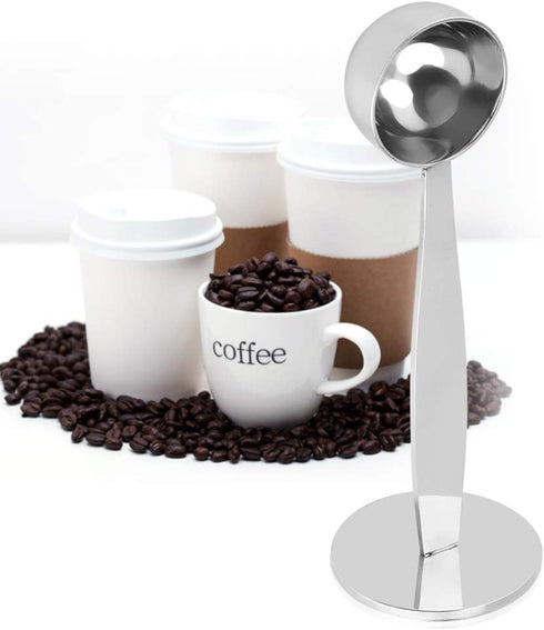 Pomya Dual-purpose Coffee Spoon Bean-Powder Presser, Stainless Steel Espresso Tamper and Measuring Spoon