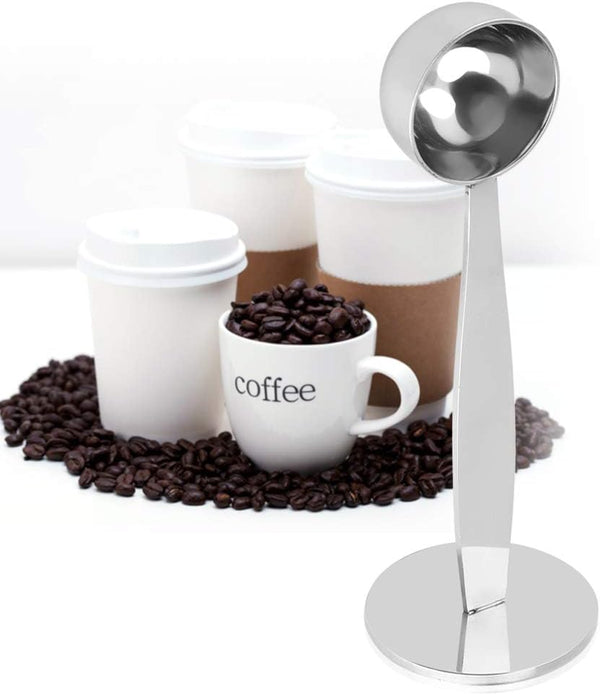 Pomya Dual-purpose Coffee Spoon Bean-Powder Presser, Stainless Steel Espresso Tamper and Measuring Spoon