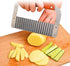 Super Leader Crinkle Cutting Tool for French Fry Slicing, Stainless Steel Blade, Wooden Handle, Vegetable Chopper (1)