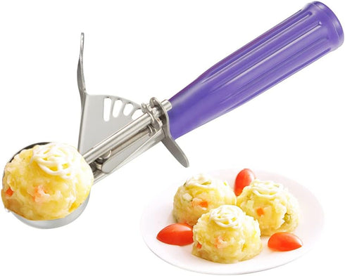 Ice Cream Scoop, Small Size Cookie Scoop with Trigger Release for Meatballs, Melon, and Ice Cream, Stainless Steel