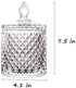 Home Basic Food Storage Organization Set - Crystal Diamond Faceted Jar with Lid, Suitable as Candy Dish (Transparent,