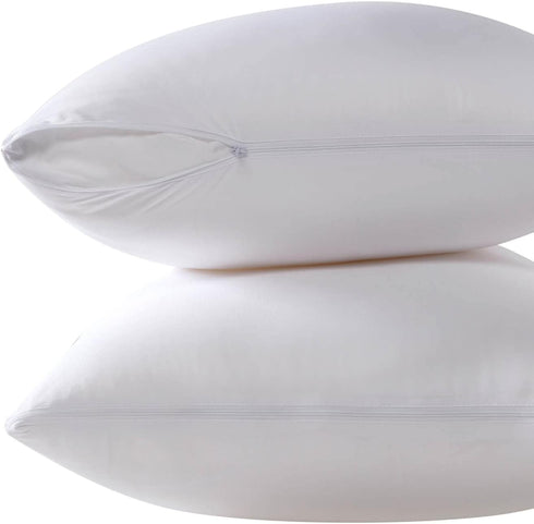 Cooling Bamboo Viscose Feather Proof Pillow Protectors with Zipper, King Size Waterproof Down Proof Covers for Bed