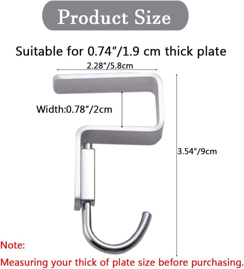 2 Pcs Desk Hook, Nail-Free Student Desktop Hook for Schoolbag, Space Aluminium Alloy Hanger Hooks for Bag Purse Clothes