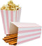 BinaryABC Popcorn Boxes, Stripe Pattern Decorative Dinnerware for Parties, 24pcs, Pink