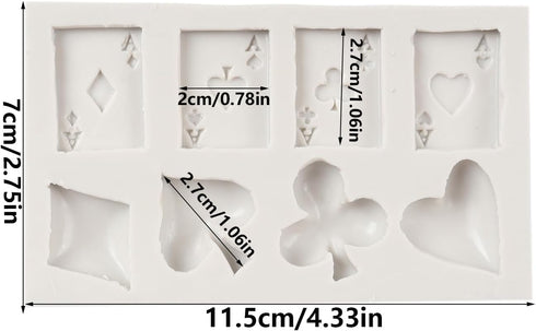 Poker Silicone Molds Playing Cards Hearts Diamonds Spades Clubs Fondant Mold For Cake Decoration Chocolate Candy Cupcake Topper Sugar Craft Gum Paste Polymer Clay by FCKEMLDS
