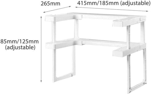 Adjustable Spice Shelf Organizer - Quality Kitchen Spice Rack, Makeup Cosmetics Stand, Bathroom Organizer