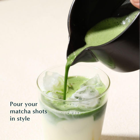 Naoki Matcha Traditional Ceramic Chawan Bowl Set, Hand Made with Black Matte Glaze for Perfect Matcha