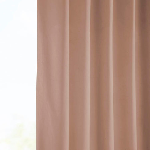 HPD Half Price Drapes Heritage Plush Velvet Curtains, 108 Inches Long Room Darkening, 50W x 108L, Peach Blossom