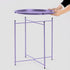 4 Garden you End Table Metal Side Table Purple Round Folding Tray Cyan Sofa Small Accent Fold-able Table, Round End