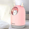 Cute Pet Humidifier with 300ml Water Tank, 10 Hours, 7 Color LED Lights, Auto Shut-off (Pink)