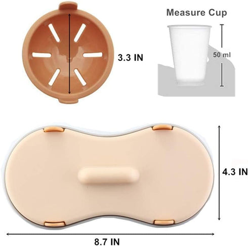 Microwave Egg Poacher, Poached Egg Cooker with Measure Cup, BPA Free, Dishwasher Safe Kitchen Gadget