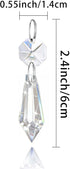 100PCS 2.4" Premium Clear Crystal Glass Drops - Multi-Purpose Hanging Prisms Bulk for Holiday Party/Home/Window