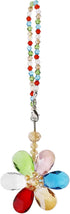 SING F LTD Multicolour Flower Suncatcher Crystal Hanging Ornament for Car Rear View Mirror, 15cm/5.9 Inch Length