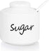 ONTUBE Ceramic Small Sugar Bowl with Lid and Spoon, Porcelain Sugar Pot, 8oz (White)