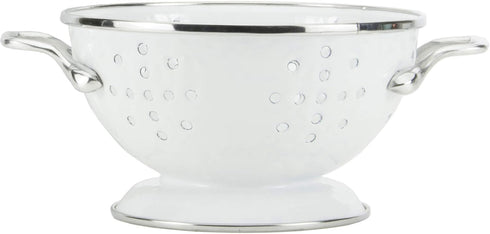 Golden Rabbit Enamelware 1qt Petite Colander in Solid White