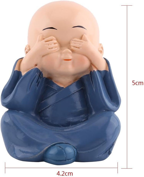 Hztyyier 4Pcs Monks Figurine, Cute Kongfu Monks Car Interior Display Decoration, Dashboard Ornament Home Decor