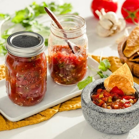 Ball Mason Regular Mouth Jars with Lids and Bands, Set of 4, Two 32oz + Two 16oz Jars