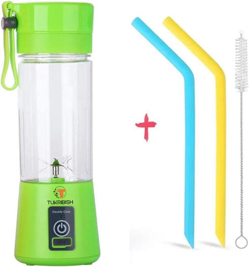Portable Green Blender for Shakes and Smoothies, Cordless Mini Travel Fruit Juicer Cup Mixer, USB Rechargeable