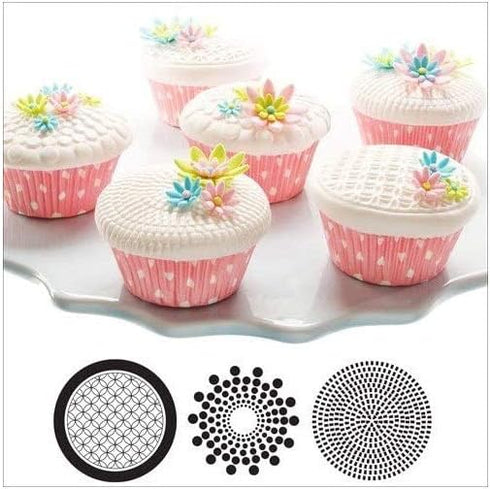 Autumn Carpenter Designs Cupcake Top Impression Mat Set - Geometric Design