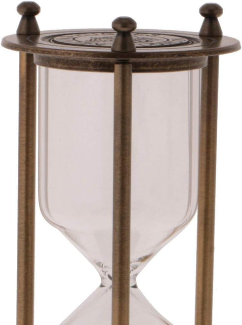 Retro Metal Sandglass Hourglass Sand Timer Without Sand for Home Office Decoration (Bronze - L)
