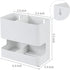 MyGift Modern Wall Mounted White Metal Hair Styling Tools Holder - 2 Slots, Salon Hot Tool Organizer Rack