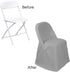 Gray Polyester Folding Chair Covers - Perfect for Events and Weddings