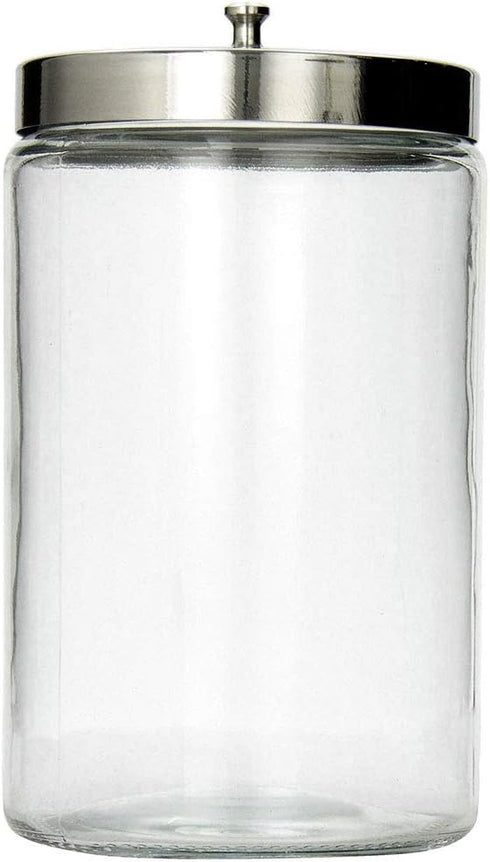 MABIS Decorative Storage Apothecary Clear Glass Jar for Kitchen, Bathroom or Laundry