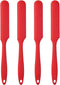 4pcs Silicone Spatula Set, Heat Resistant Cake Cream Butter Spatulas, Non-Stick Flexible Baking Tool (Red)