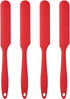 4pcs Silicone Spatula Set, Heat Resistant Cake Cream Butter Spatulas, Non-Stick Flexible Baking Tool (Red)