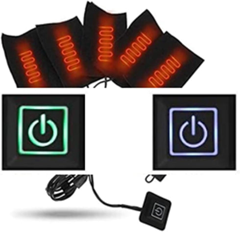 Portable Cloth Heaters, USB Electric Heated Pad with 5pcs Heating, Adjustable Temperature Warmer for Outdoor Winter