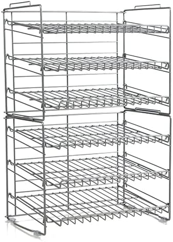 Atlantic Gravity-Fed Compact Double Canrack, Kitchen Organizer, Durable Steel, Silver