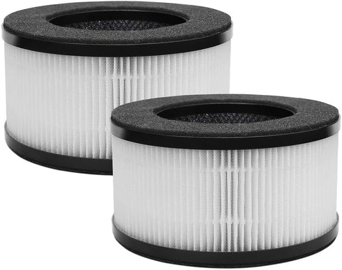 BS-01 True HEPA Replacement Filter for Slevoo BS-01 Air Purifier, 3-in-1 Air Filter Replacement (2 PACK)