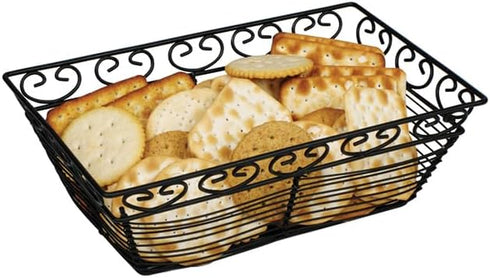 Winco Rectangular Wire Fruit Basket, 9-Inch x 5-7/8-Inch x 3-Inch, Black