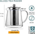 MJZQCD Glass Teapot (32oz/950ml) with Removable Stainless Steel Infuser, Transparent Stovetop Tea Kettle for Blooming