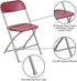 2 Pack 650LB Flash Furniture Hercules Series Plastic Folding Chair - Red - Weight Capacity Comfortable Event Chair