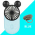 Cute Personal Mini Fan, Handheld & Portable USB Rechargeable Fan with Beautiful LED Light, 3 Adjustable Speeds, Portable Holder, for Indoor Or Outdoor Activities, Cute Mouse, Blue by Generic