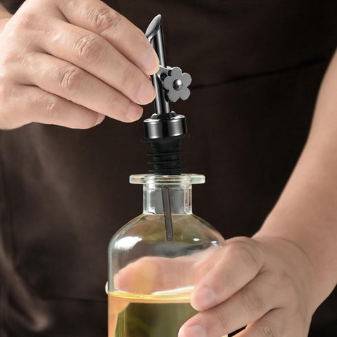 2 Pack Stainless Steel Oil Pour Spouts, Premium Replacement Bottle Pourers for Liquids, Gunmetal