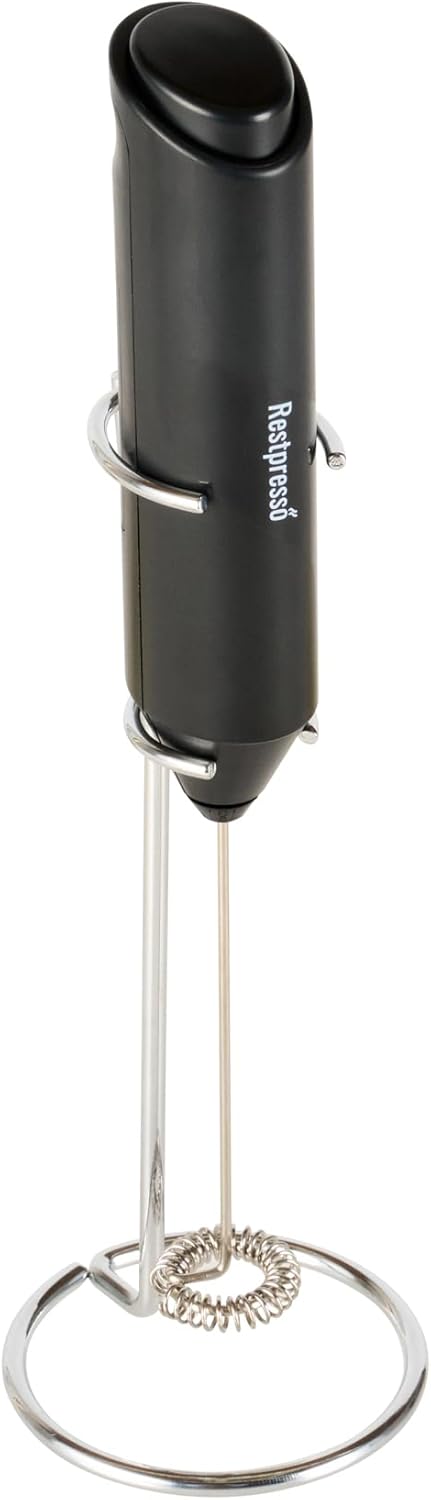 Restaurantware-Restpresso Electric Milk Frother, 1 Battery-Operated Electric Foam Maker - With Stand,