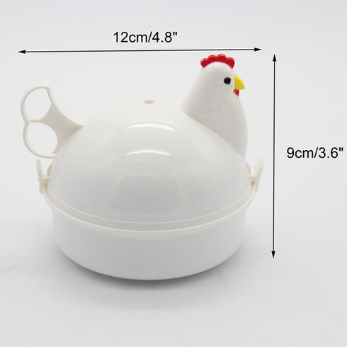 Chicken Shape Microwave Egg Cooker - 4 Eggs Capacity Boiler Steamer Poacher for Omelet & Hard-Boiled Egg
