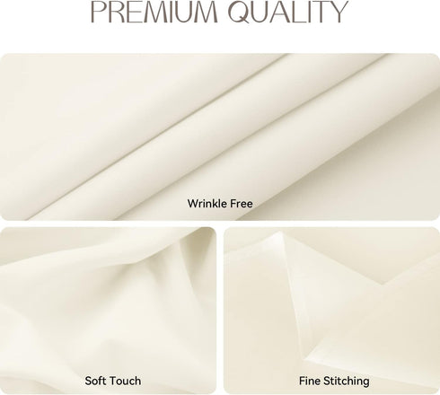 Romanstile Round Waterproof Tablecloth - Stain Resistant Washable Table Cloths for Indoor and Outdoor, Ivory